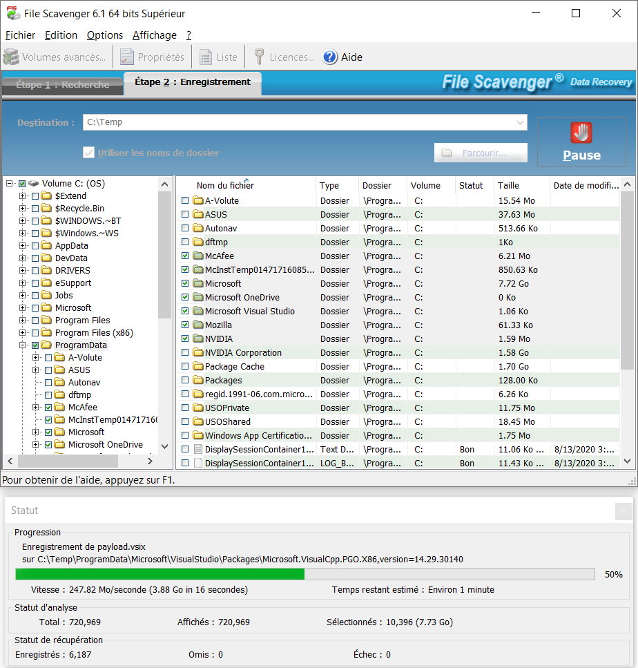 Logiciel de restauration de fichiers FAT/FAT32/NTFS